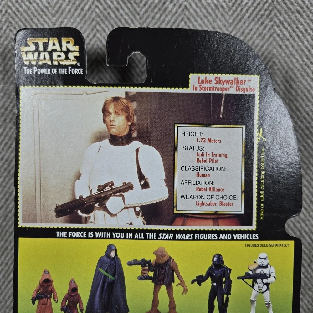 1996 Star Wars POTF Luke Skywalker Stormtrooper Disguise Freeze Frame Green Card